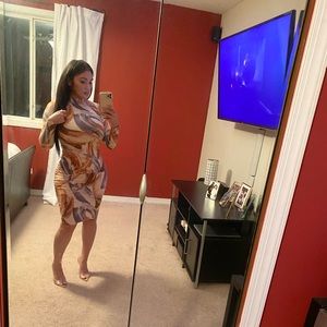 Work Of Art Midi Dress - Nude